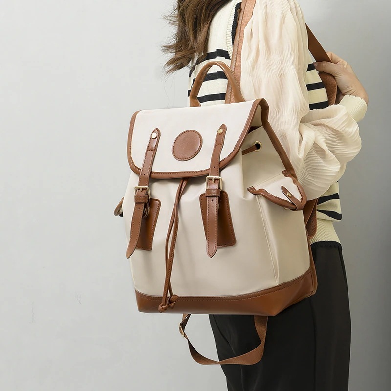 おしゃれ レディース コントラストカラー リュック 学生 通学カバン アウトドア 大容量 カジュアルバックパック ショルダーバッグ