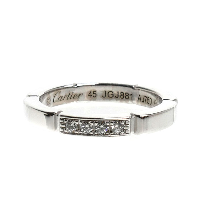 CARTIER カルティエ K18WG ホワイトゴールド マイヨン パンテール 4Pダイヤ リング・指輪 B4080445 ダイヤモンド 5号 45 3.6g レディース 中古 美品_2