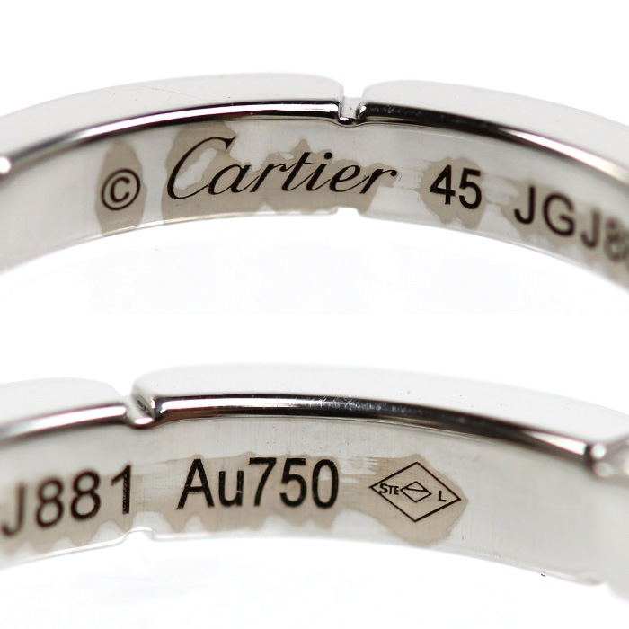 CARTIER カルティエ K18WG ホワイトゴールド マイヨン パンテール 4Pダイヤ リング・指輪 B4080445 ダイヤモンド 5号 45 3.6g レディース 中古 美品_4