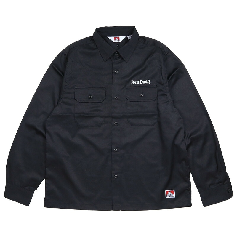 ベンデイビス 長袖シャツ BEN DAVIS ワークシャツ メンズ レディース ブランド 大きいサイズ おすすめ 人気 黒