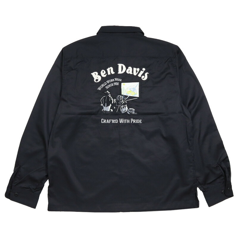 ベンデイビス 長袖シャツ BEN DAVIS ワークシャツ メンズ レディース ブランド 大きいサイズ おすすめ 人気 黒
