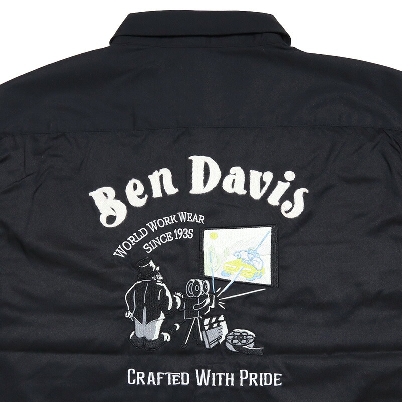 ベンデイビス 長袖シャツ BEN DAVIS ワークシャツ メンズ レディース ブランド 大きいサイズ おすすめ 人気 黒