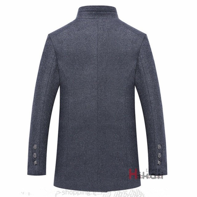 コート メンズ ビジネスコート ウールコート メンズコート 立ち襟 アウター 通勤 紳士服 メンズファッション色 ワイン ネイビー ダークグレー 黒