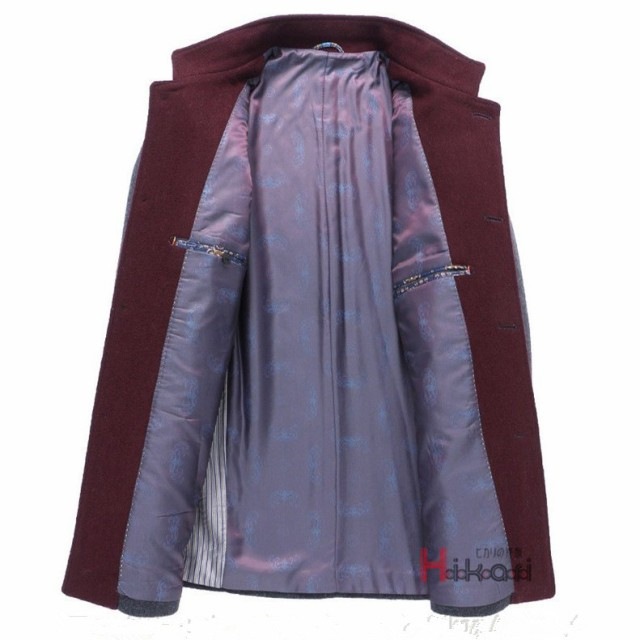 コート メンズ ビジネスコート ウールコート メンズコート 立ち襟 アウター 通勤 紳士服 メンズファッション色 ワイン ネイビー ダークグレー 黒