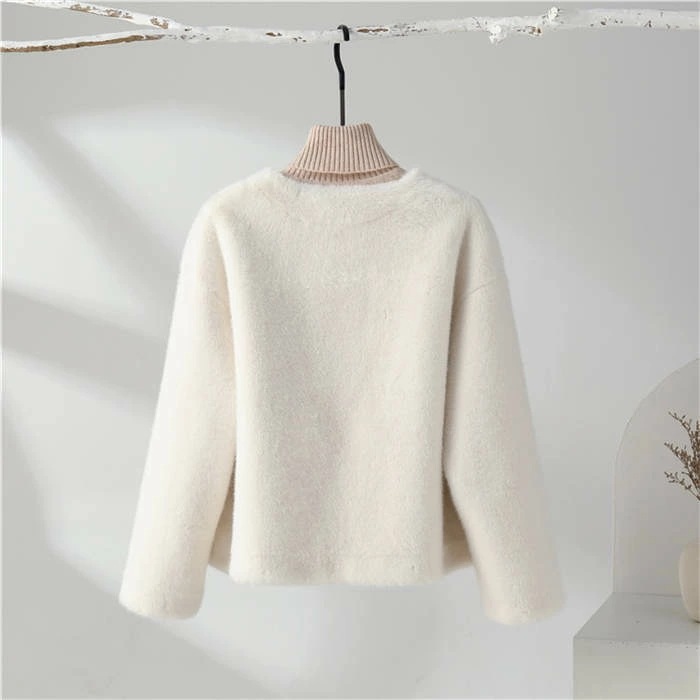 ノーカラー ファーコート ファージャケット レディース vネック ショート丈 ジャケット もこもこ もふもふ 秋冬 冬 秋 ファー ボタン フェイクファー 厚手 防寒 暖かい おしゃれ 大人 可愛い