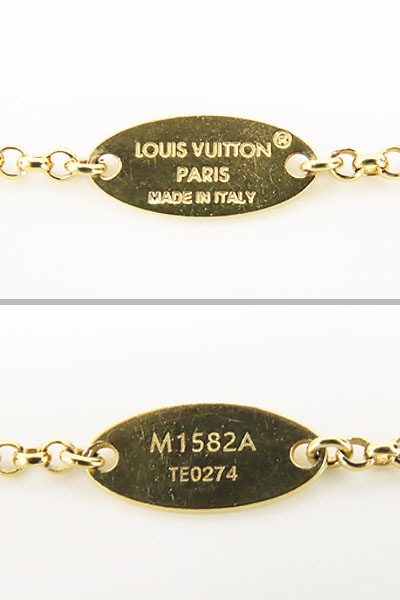 レア美品ルイヴィトンブレスレットレディLVラインストーンダブルチェーンゴールドM1582A