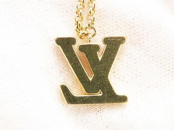 レア美品ルイヴィトンブレスレットレディLVラインストーンダブルチェーンゴールドM1582A