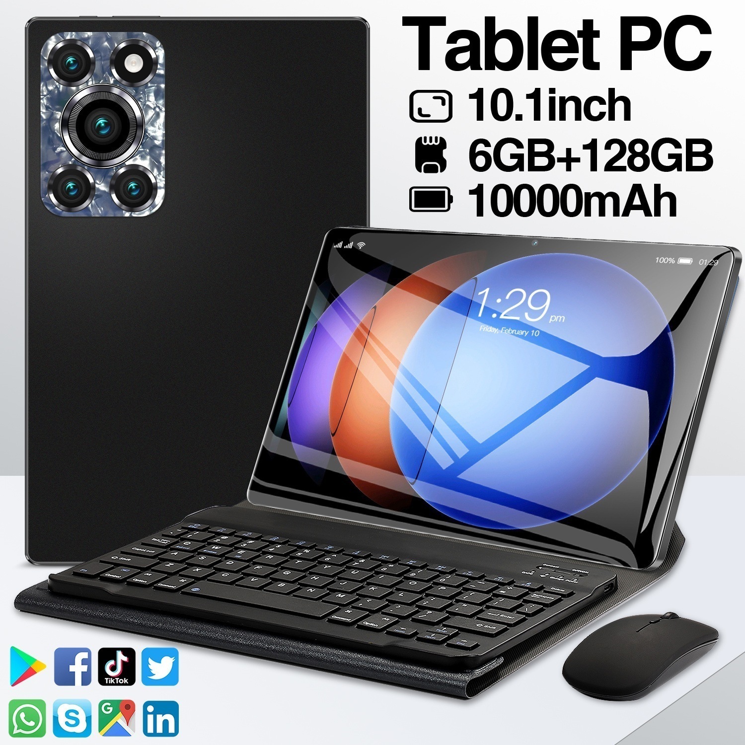 タブレットPC 本体 Pad12 PRO Android14 10.1インチ Wi-Fiモデル 6GB+128GB SIMフリー 在宅勤務 ネット授業 2024 プレゼント 子供向け