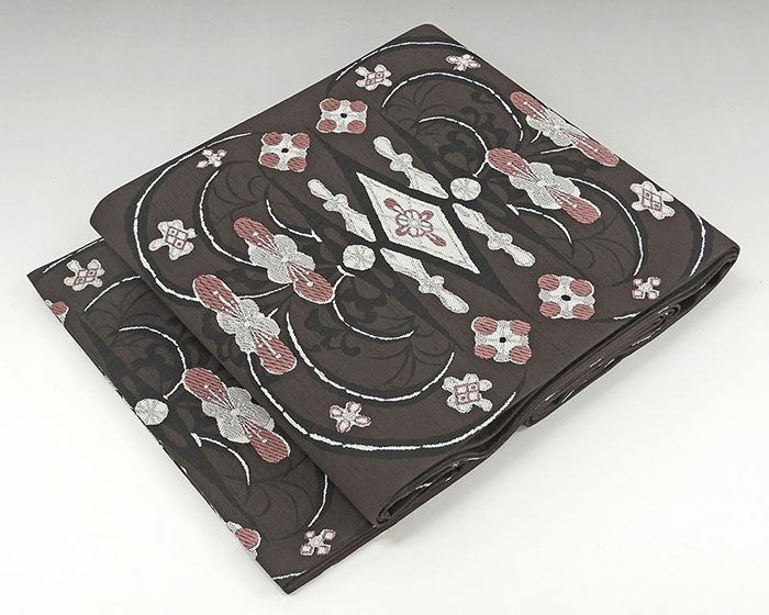 袋帯 新品仕立済 正絹 西陣 大光謹製 民芸の美 梅菱幾何模様 袋帯 新品 仕立て上がり