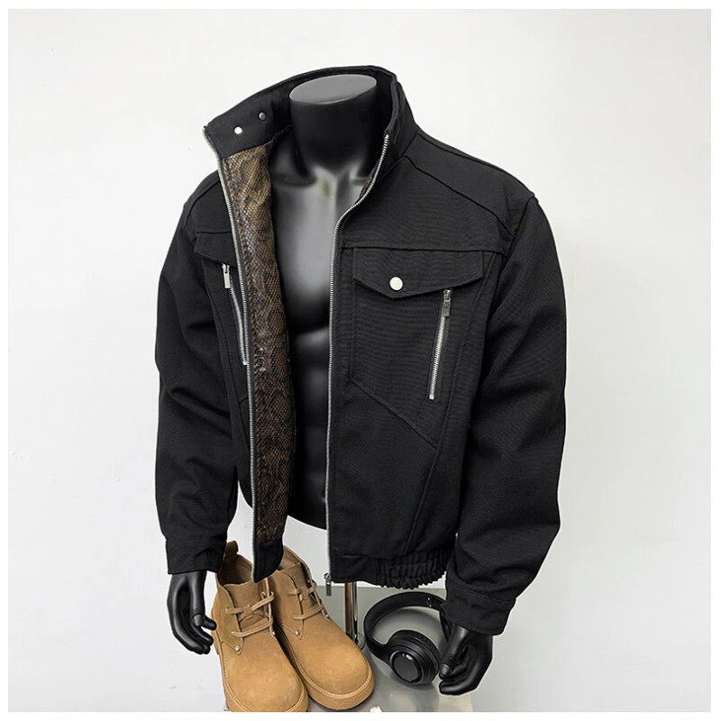 メンズファッション 百掛け カジュアル スプリングジャケットショートワーキングジャケット