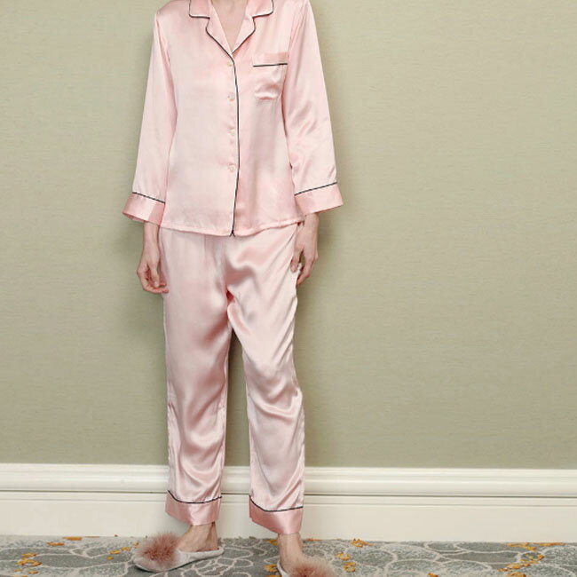パジャマ シルク100% レディース 19匁 絹 シルクパジャマ 女性 長袖 前開き 冷感 ナイトウ