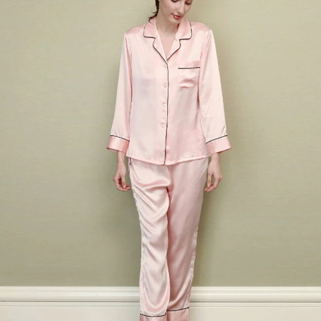 パジャマ シルク100% レディース 19匁 絹 シルクパジャマ 女性 長袖 前開き 冷感 ナイトウ