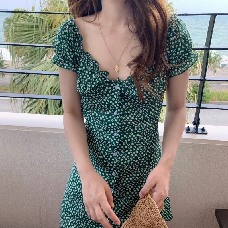 ワンピース 半袖 春 夏 かわいい aライン Aライン フレア フレアスカート ミニ丈 ショート丈 膝上 フリル袖 パフスリーブ 萌袖 Vネック スリム タイト 細身 ストレート Aライン スマート billgavett.com