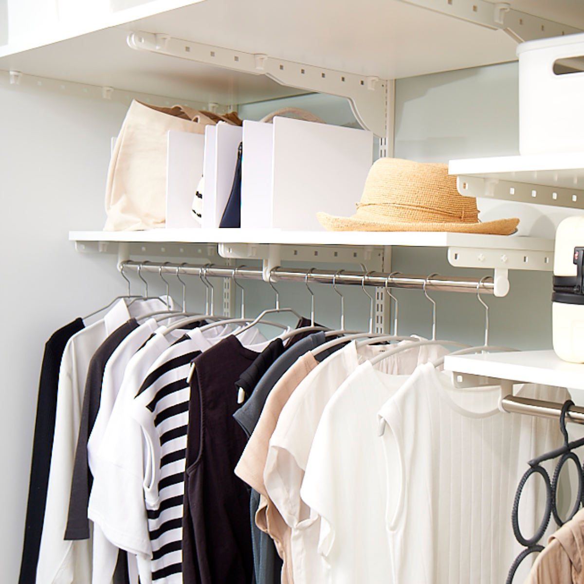 壁面収納 フィットラック 棚 パイプ付き ＴＰセット 幅45cm 奥行60cm 棚板 ハンガーラック DIY 収納 吊り下げ収納 クローゼット ホワイト 可動棚 オープンラック 収納ラック