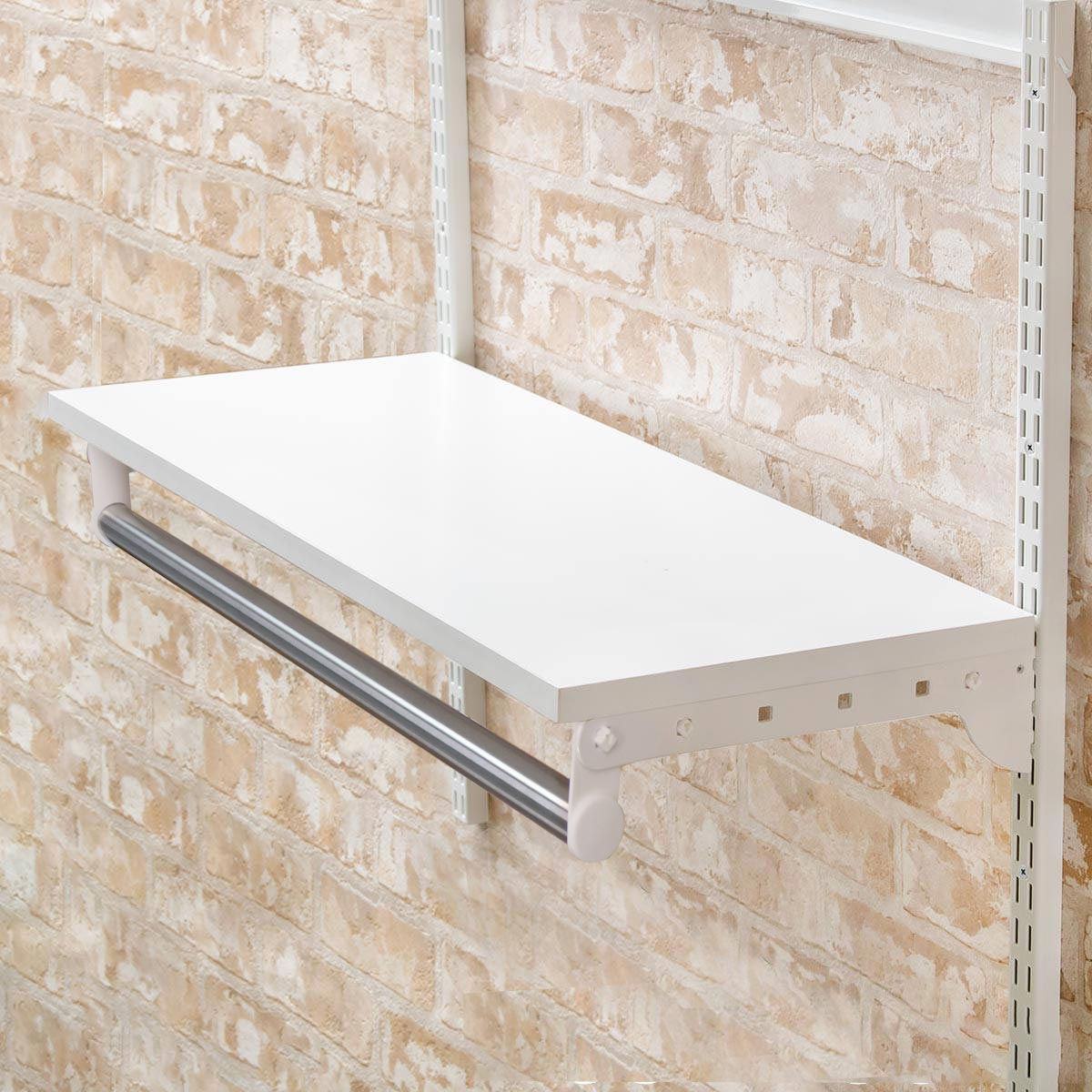 壁面収納 フィットラック 棚 パイプ付き ＴＰセット 幅45cm 奥行60cm 棚板 ハンガーラック DIY 収納 吊り下げ収納 クローゼット ホワイト 可動棚 オープンラック 収納ラック