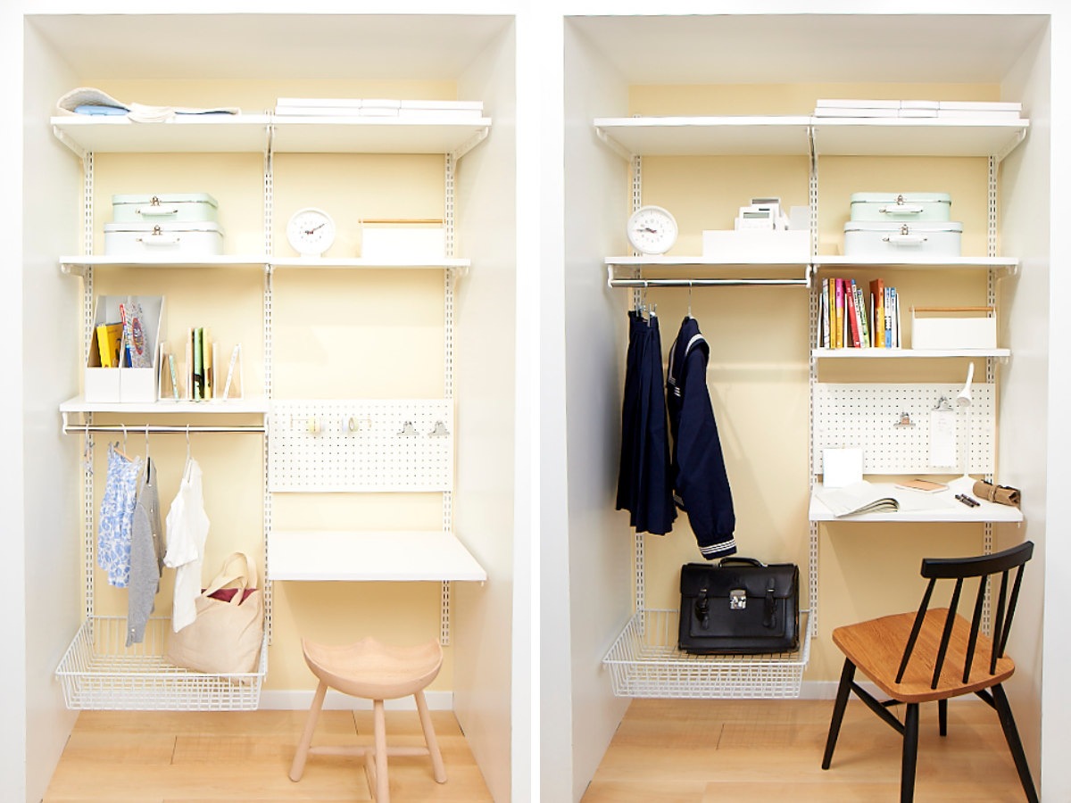 壁面収納 フィットラック 棚 パイプ付き ＴＰセット 幅45cm 奥行60cm 棚板 ハンガーラック DIY 収納 吊り下げ収納 クローゼット ホワイト 可動棚 オープンラック 収納ラック