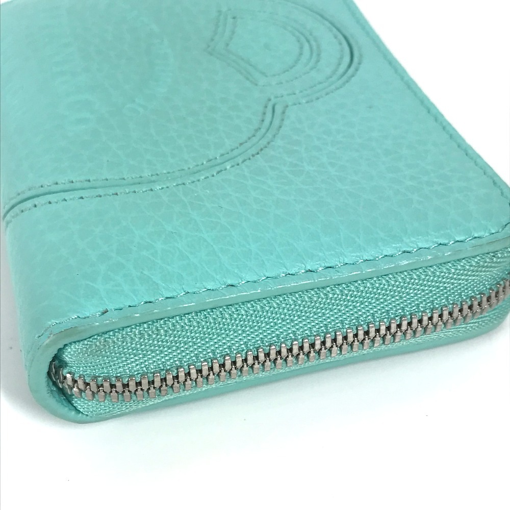 コインケース リターントゥティファニー コンパクトウォレット 財布 小銭入れ ハート ラウンドファスナー レザー ブルー コインケース リターントゥティファニー コンパクトウォレット 財布 小銭入れ ハート ラウンドファスナー レザー ブルー