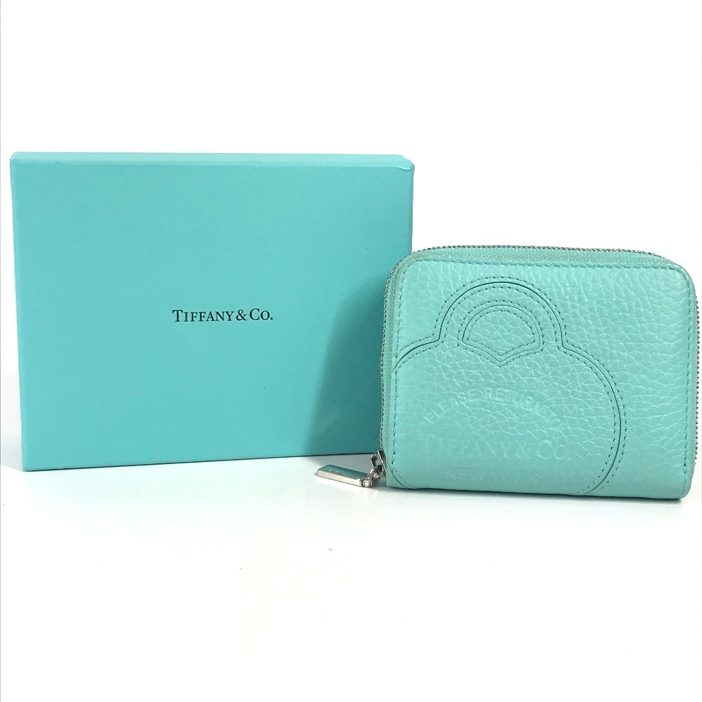 コインケース リターントゥティファニー コンパクトウォレット 財布 小銭入れ ハート ラウンドファスナー レザー ブルー コインケース リターントゥティファニー コンパクトウォレット 財布 小銭入れ ハート ラウンドファスナー レザー ブルー