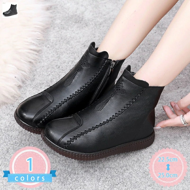 レディース ショートブーツ サイドジップ 柔らかい 歩きやすい カジュアル 滑りにくい 柔らかい 幅広 ラウンドトゥ ローヒール アンクルブーツ ハイカット 防寒 ブーツ おしゃれ スノーシューズ 暖