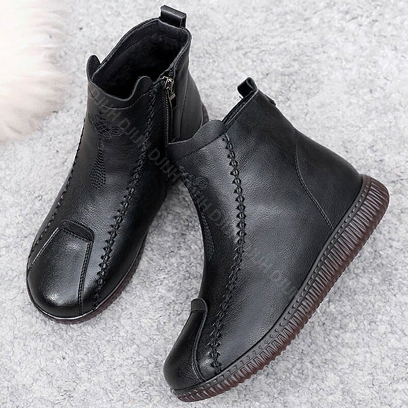 レディース ショートブーツ サイドジップ 柔らかい 歩きやすい カジュアル 滑りにくい 柔らかい 幅広 ラウンドトゥ ローヒール アンクルブーツ ハイカット 防寒 ブーツ おしゃれ スノーシューズ 暖