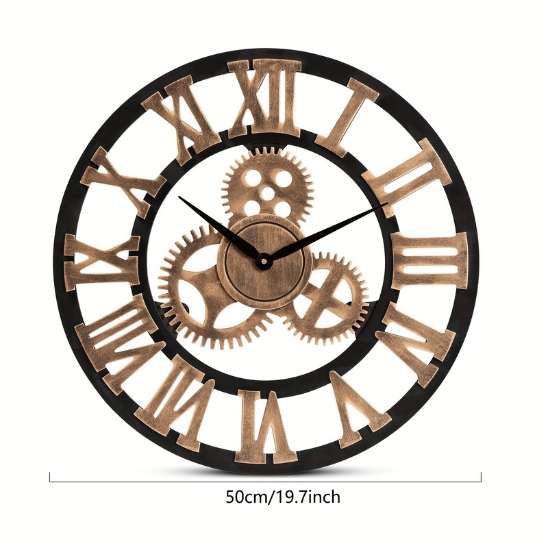 掛け時計 ギア 歯車 レトロ調 シック エレガント アナログ おしゃれ かわいい インテリア 北欧 アート ウォール クロック 壁掛け 時計 4-7