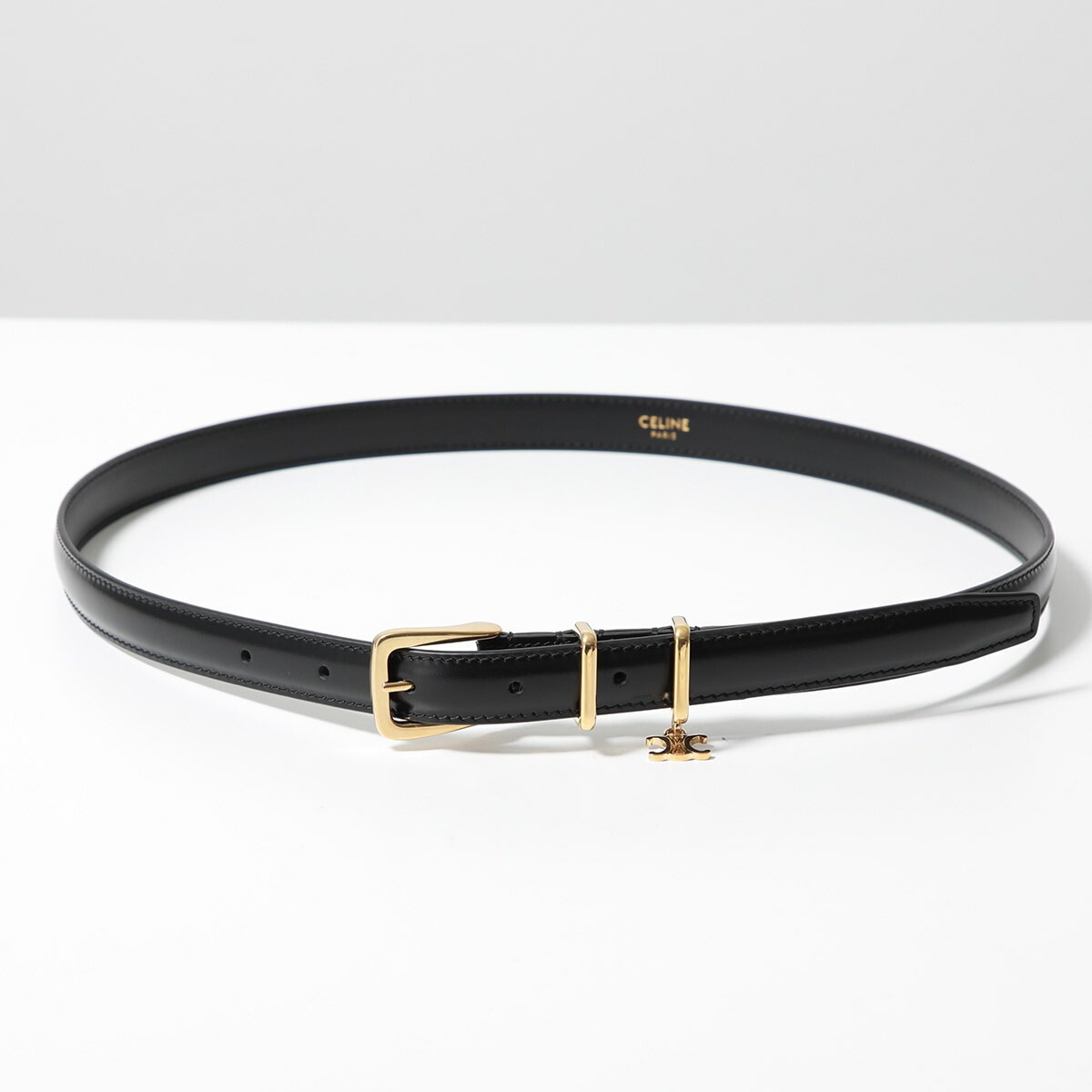 CELINE セリーヌ ナローベルト ELEGANT CHARM 1 エレガント チャーム 45BBQ3A01.38NO レディース トリオンフ レザー Bla CELINE セリーヌ ナローベルト ELEGANT CHARM 1 エレガント チャーム 45BBQ3A01.38NO レディース トリオンフ レザー Bla