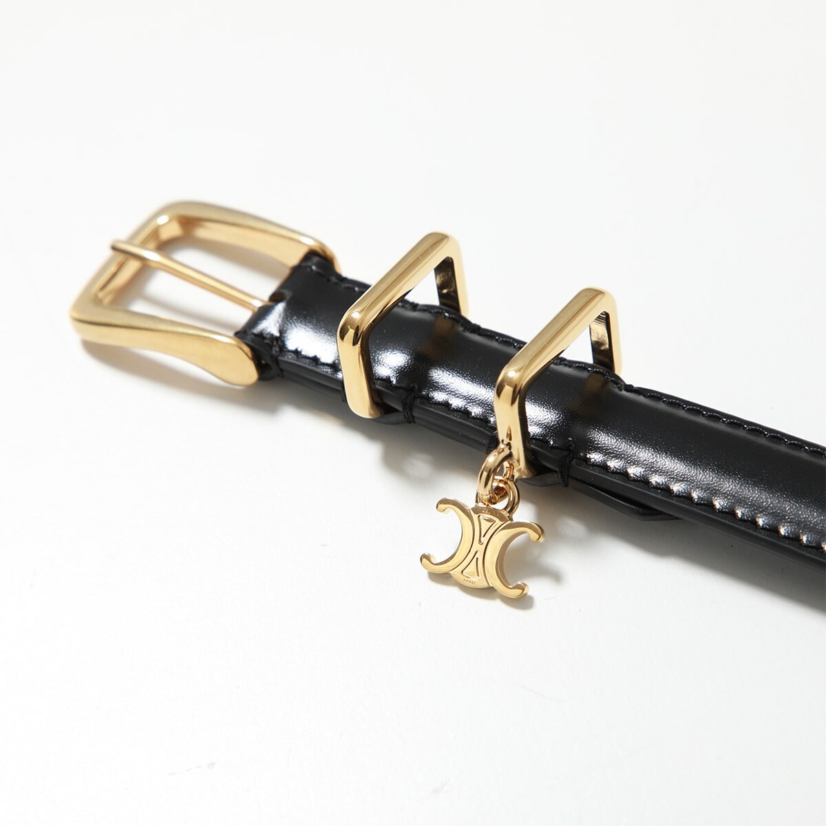 CELINE セリーヌ ナローベルト ELEGANT CHARM 1 エレガント チャーム 45BBQ3A01.38NO レディース トリオンフ レザー Bla CELINE セリーヌ ナローベルト ELEGANT CHARM 1 エレガント チャーム 45BBQ3A01.38NO レディース トリオンフ レザー Bla