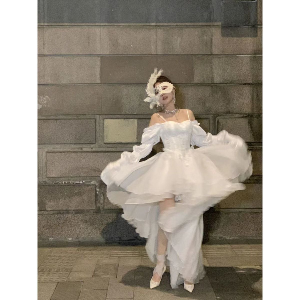 ガウンの気質ハイエンドワンラインドレスウエストスリムで甘いプリンセスワンピースドレスドレス ガウンの気質ハイエンドワンラインドレスウエストスリムで甘いプリンセスワンピースドレスドレス