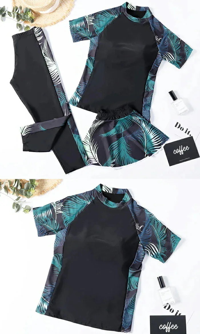 激安水着 体型カバー水着 レディース 3点セット 温泉 水遊び ミセス 代 30代 40代 50代 オトナ女子 温泉 胸元 お腹 お尻 太もも 女性 大きいサイズ XL-4XL 海水浴 ビーチやリ