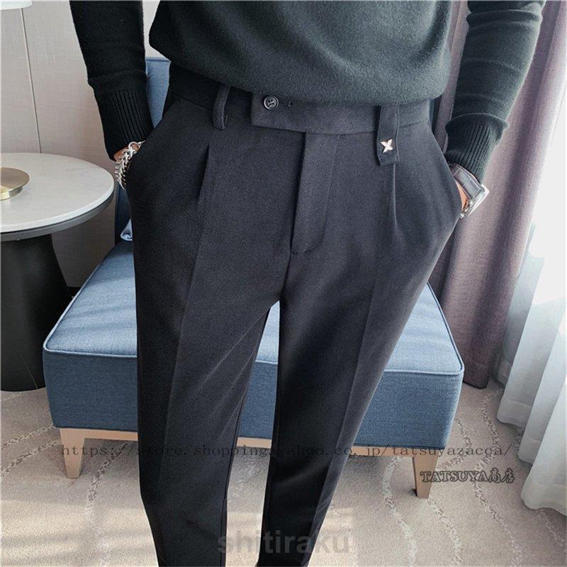 スラックスメンズスキニーチノパンツスキニースーツパンツ通勤用パンツスリムビジネスパンツ裾上げ済み大きいサイズおしゃれ