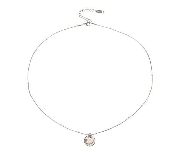 【threetimes】Pink coin necklace ネックレス | 韓国 Qoo10] threetimes Pink coin necklace