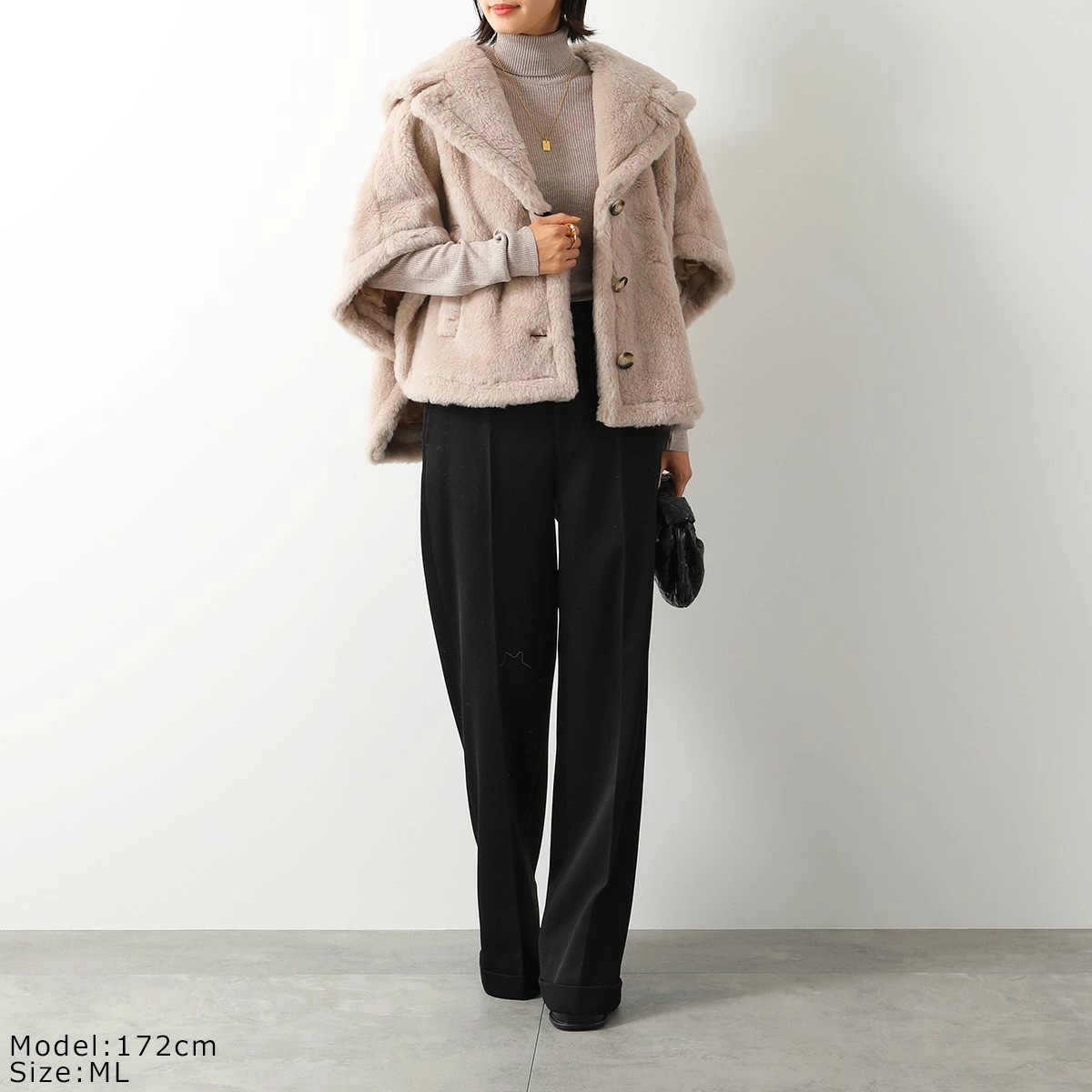 MAX MARA マックスマーラ ケープ CAMBUSA1 レディース テディベアケープ コート ファー ボア セーラーカラー ジャケット 002
