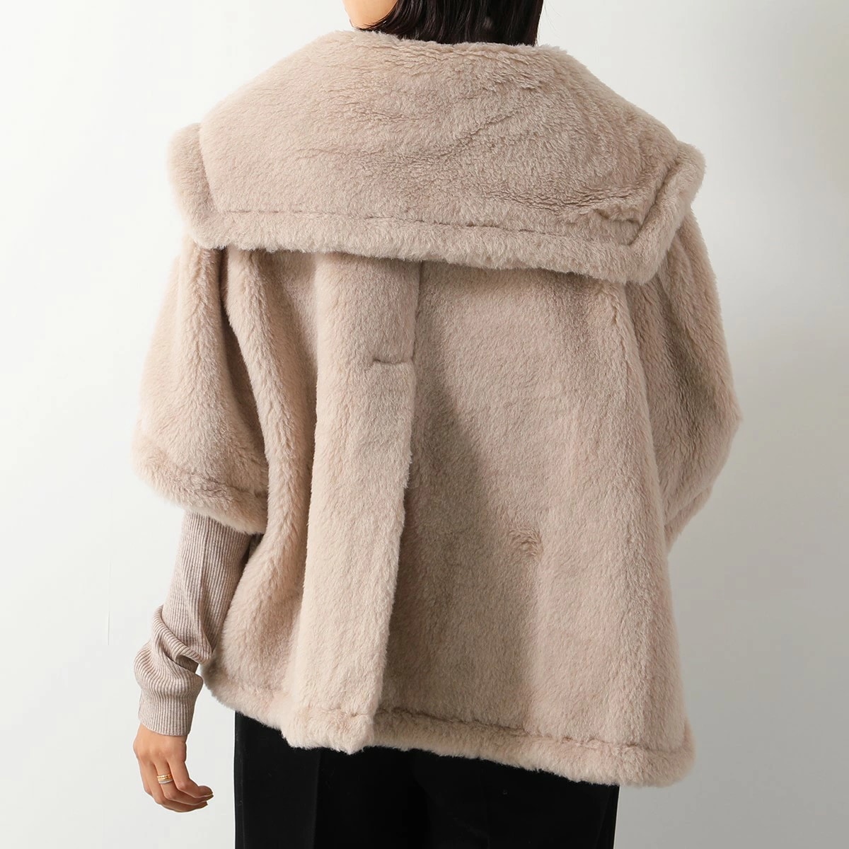 MAX MARA マックスマーラ ケープ CAMBUSA1 レディース テディベアケープ コート ファー ボア セーラーカラー ジャケット 002