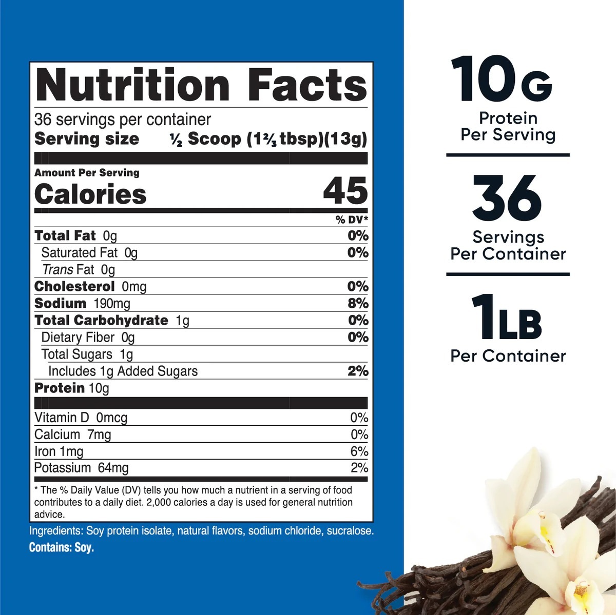 [USA] Nutricost ニュートリコスト Soy Protein Isolate Vanilla (1 LB)