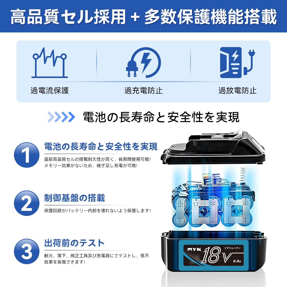 マキタ バッテリー 18v 6.0Ah BL1860B 4個 互換バッテリー 18v6a 残量表示 リチウムイオン インパクトドライバー 電動工具 マキタ 純正 互換 充電器対応 PSE認証 マキタ バッテリー 18v 6.0Ah BL1860B 4個 互換バッテリー 18v6a 残量表示 リチウムイオン インパクトドライバー 電動工具 マキタ 純正 互換 充電器対応 PSE認証
