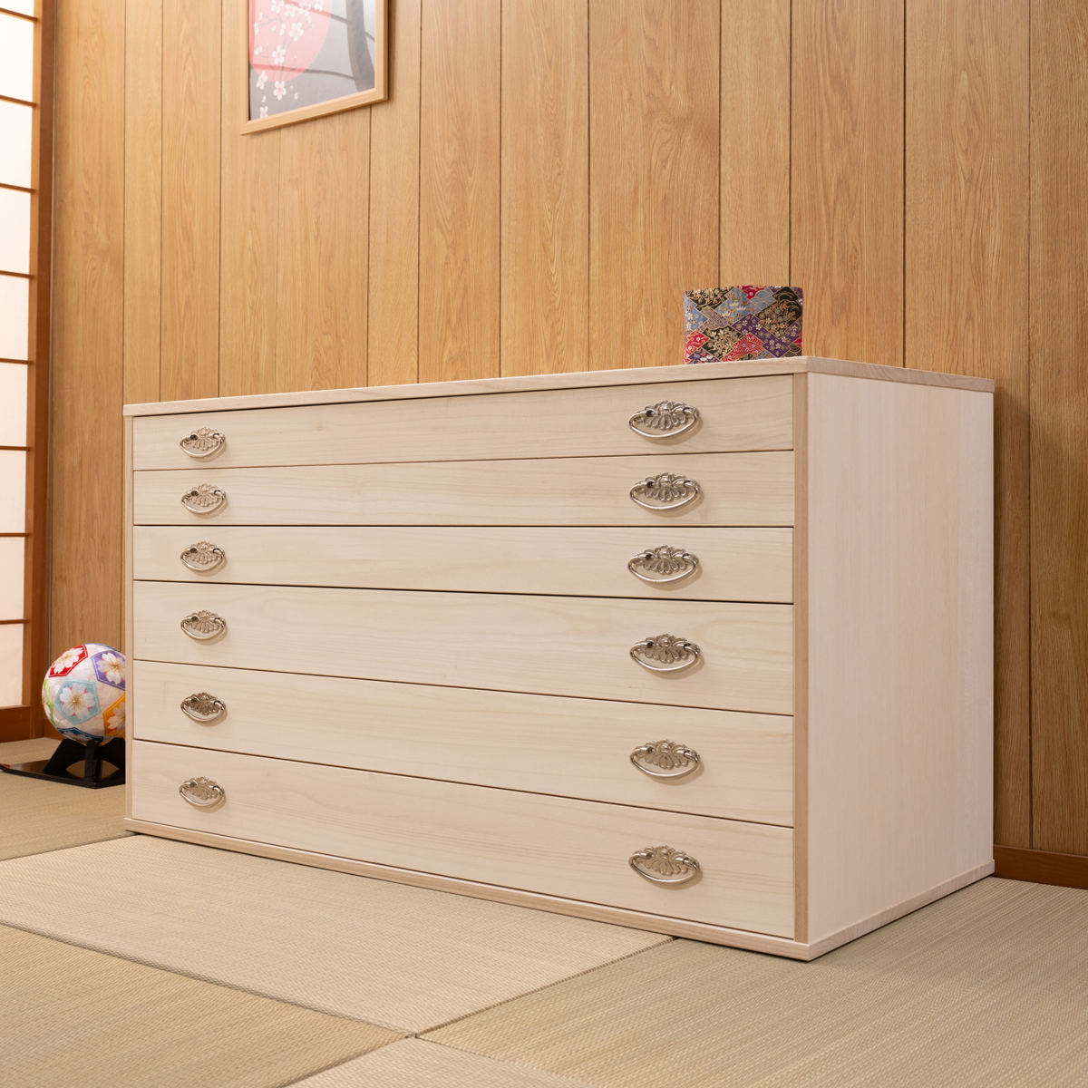 桐タンス 幅99.5cm 6段 シルバー金具 キャスター付 日本製 桐 たんす チェスト 収納 完成品 天然木 国産 家具 積み重ね 引き出し 六段 生地仕上げ たとう紙が入る 木製 シンプル 桐タンス 幅99.5cm 6段 シルバー金具 キャスター付 日本製 桐 たんす チェスト 収納 完成品 天然木 国産 家具 積み重ね 引き出し 六段 生地仕上げ たとう紙が入る 木製 シンプル