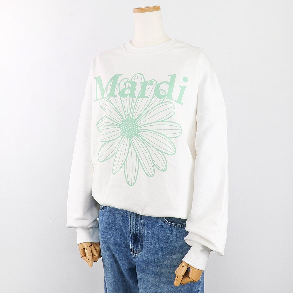 SWEATSHIRT FLOWERMARDI WHITE MINT 長袖 レディース 韓国 ファッション アパレル