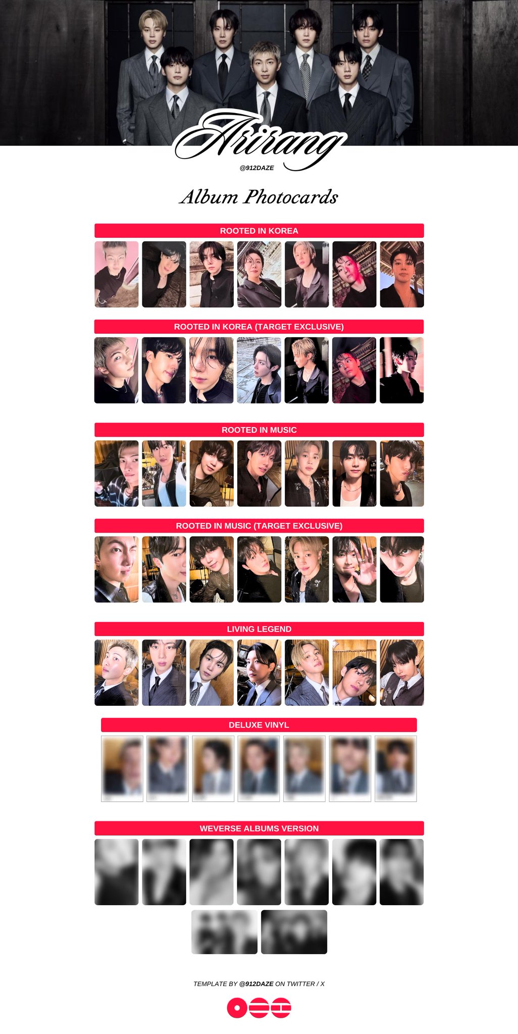 【BTS】ARIRANG 未開封CD9枚セット 特典付き Qoo10] BIGHIT Entertainment [当店特典] [ Target Excl