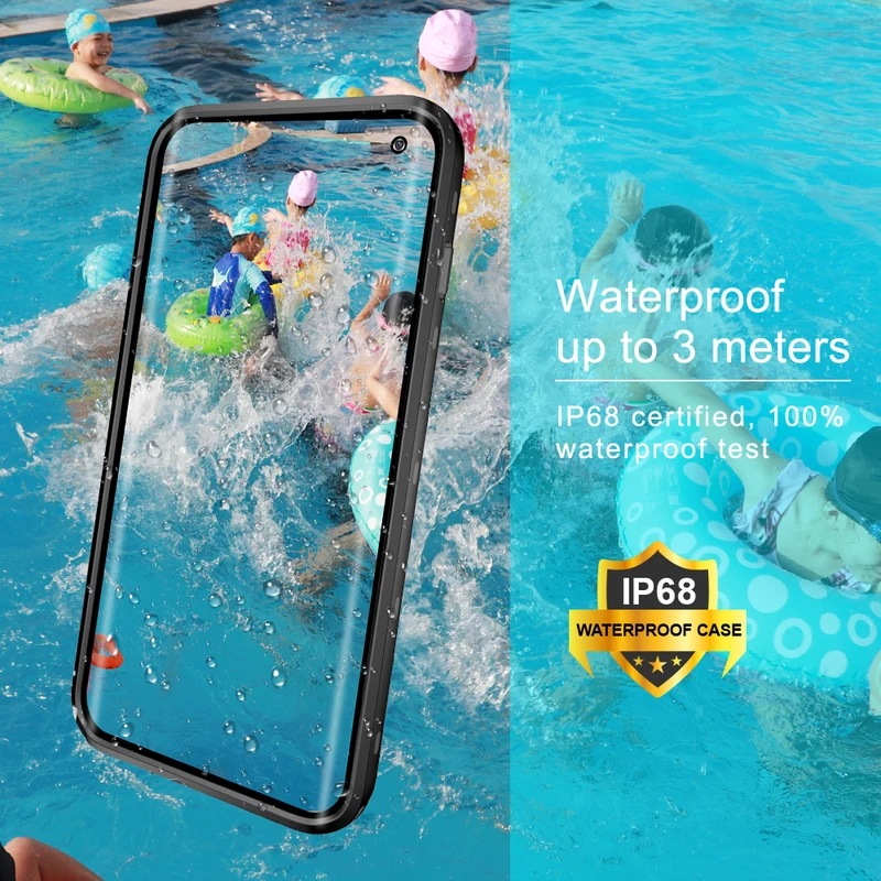 Shellbox-完全密閉型防水電話ケース,pcおよびtpu,内蔵スクリーンプロテクター,水泳,Samsung s10,s10plus,samsung S10-5G,ip68,新品