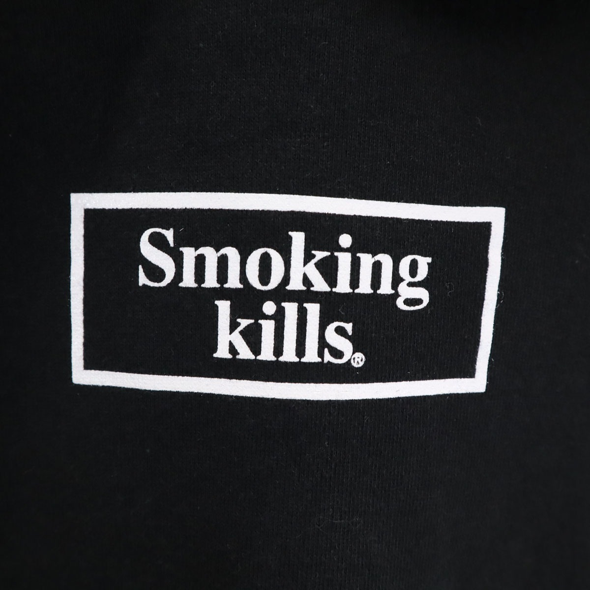 Smoking Kills 長袖 スウェットパーカー M ブラック 裏起毛 レディース 古着 Smoking Kills 長袖 スウェットパーカー M ブラック 裏起毛 レディース 古着