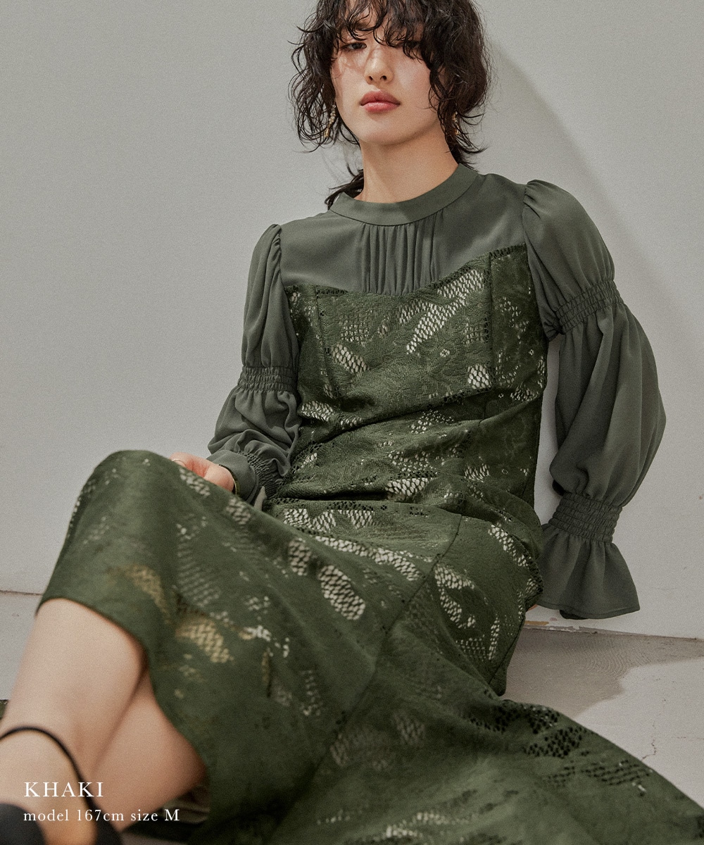 レースシフォンマーメイドドレス パーティードレス 結婚式 ワンピース 総レース 花柄 シアー 切り替え キャンディ袖 フレア お呼ばれ パーティー 二次会 披露宴 謝恩会 成人式 同窓会 卒業式