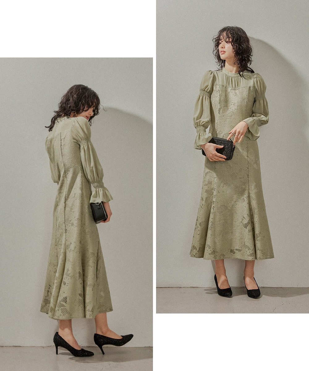 レースシフォンマーメイドドレス パーティードレス 結婚式 ワンピース 総レース 花柄 シアー 切り替え キャンディ袖 フレア お呼ばれ パーティー 二次会 披露宴 謝恩会 成人式 同窓会 卒業式