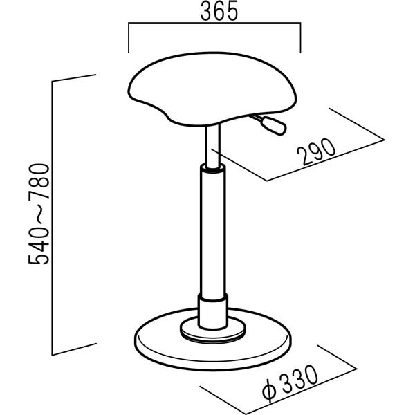 モダン スツール/丸椅子 アイボリーブラック 幅33cm 日本製 ツイストスツールラフレシア Kモーション