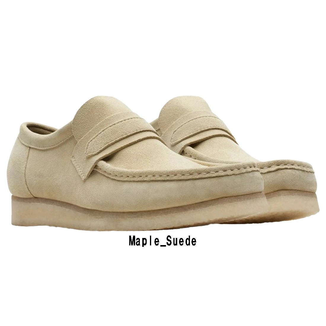 CLARKS ワラビー ローファー クレープソール スタンダード シューズ スエード メープル ベージュ メンズ WALLABEE LOAFER 26172504 CLARKS ワラビー ローファー クレープソール スタンダード シューズ スエード メープル ベージュ メンズ WALLABEE LOAFER 26172504