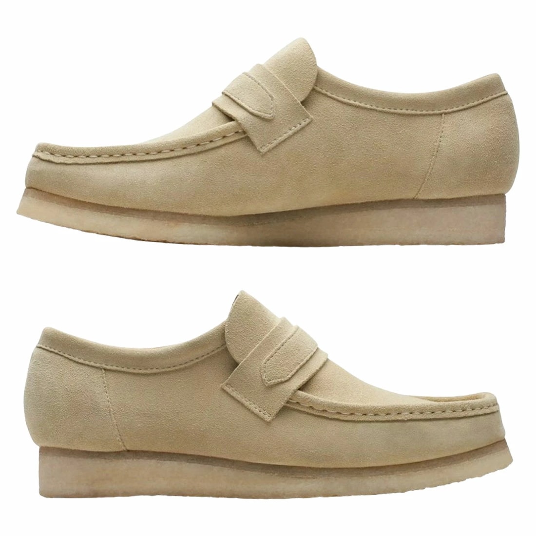 CLARKS ワラビー ローファー クレープソール スタンダード シューズ スエード メープル ベージュ メンズ WALLABEE LOAFER 26172504 CLARKS ワラビー ローファー クレープソール スタンダード シューズ スエード メープル ベージュ メンズ WALLABEE LOAFER 26172504
