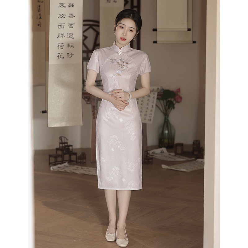 パーティードレス ワンピース 風改良チャイナドレス 新しいのチョンサム新しい2025気質の刺繍ドレスサマードレス改良版 パーティードレス ワンピース 風改良チャイナドレス 新しいのチョンサム新しい2025気質の刺繍ドレスサマードレス改良版