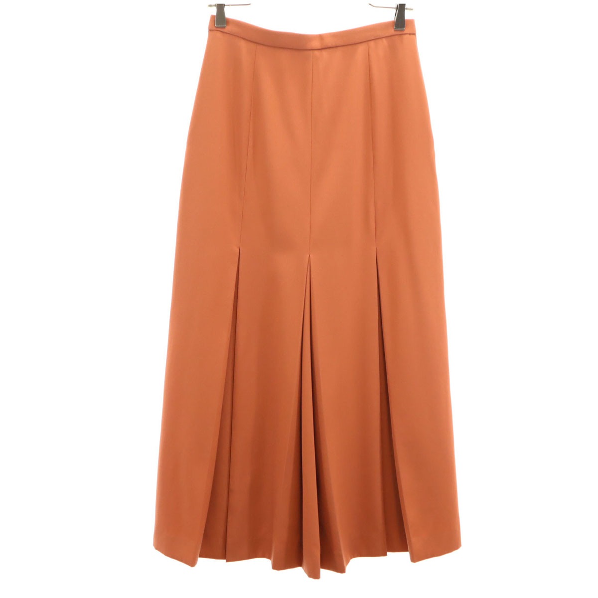 日本製 ロング丈 ボックス プリーツスカート テラコッタ レディース 古着 日本製 ロング丈 ボックス プリーツスカート テラコッタ レディース 古着