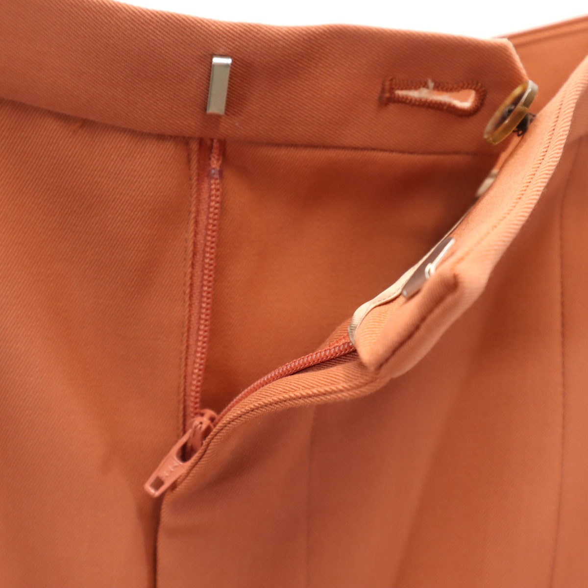 日本製 ロング丈 ボックス プリーツスカート テラコッタ レディース 古着 日本製 ロング丈 ボックス プリーツスカート テラコッタ レディース 古着