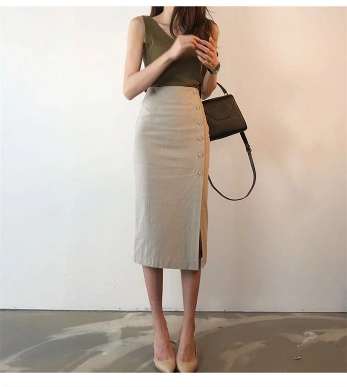 マーメイドスカート ハイウエスト スカート レディース ミモレ丈スカート イレギュラー裾 女性 大人 カジュアル 春夏 きれいめ シワになりにくい ゆったり 通勤 OL オフィス ビジネス 20代 3