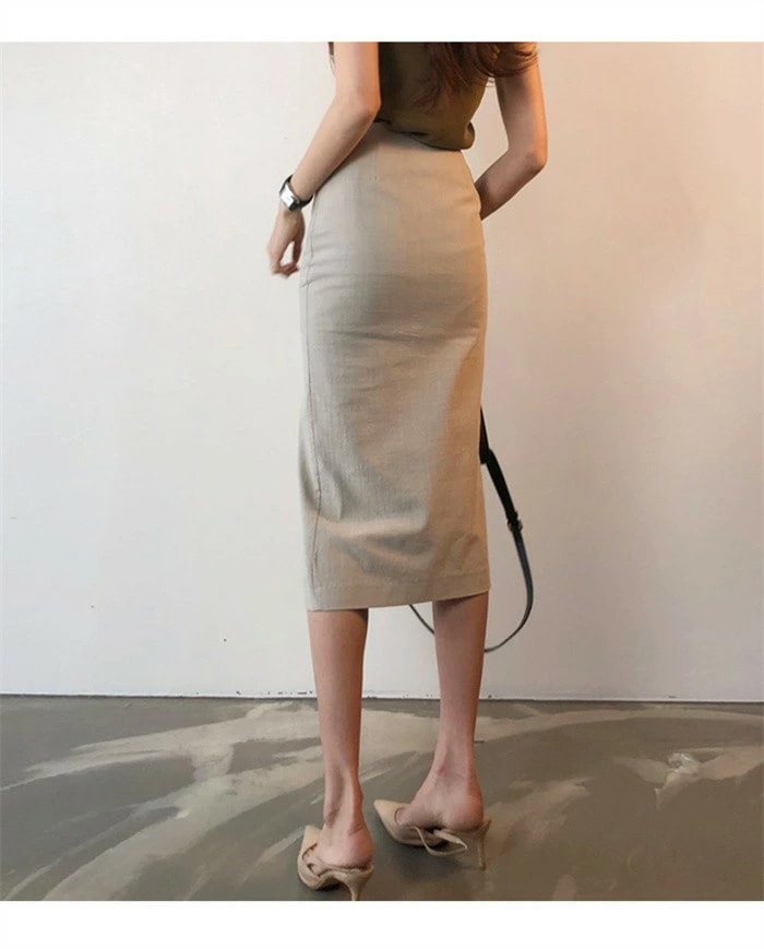 マーメイドスカート ハイウエスト スカート レディース ミモレ丈スカート イレギュラー裾 女性 大人 カジュアル 春夏 きれいめ シワになりにくい ゆったり 通勤 OL オフィス ビジネス 20代 3